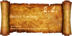 Quitt Larina névjegykártya